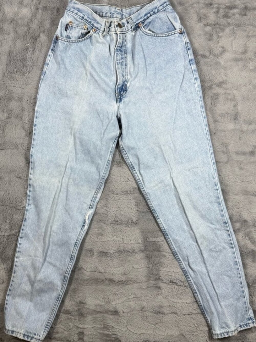 Blue High Rise Tapered Jeans Vintage Look